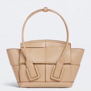 Bottega Veneta Mini Arco Bag In Beige Intrecciato Calfskin Replica