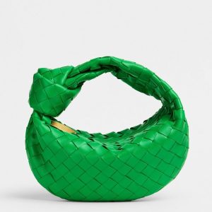 Bottega Veneta Mini BV Jodie Bag In Green Woven Leather Replica