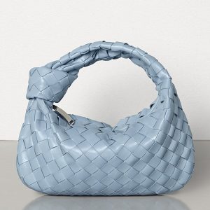 Bottega Veneta Mini BV Jodie Bag In Light Blue Woven Leather Replica