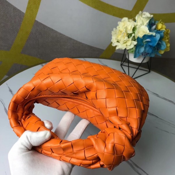 Bottega Veneta Mini BV Jodie Bag In Orange Woven Leather Replica