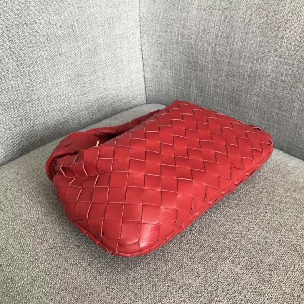 Bottega Veneta Mini BV Jodie Bag In Red Woven Leather Replica
