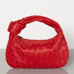 Bottega Veneta Mini BV Jodie Bag In Red Woven Leather Replica