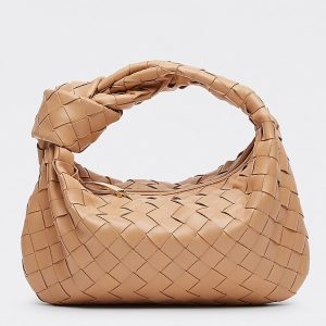 Bottega Veneta Mini BV Jodie Bag In Sandalwood Woven Leather Replica