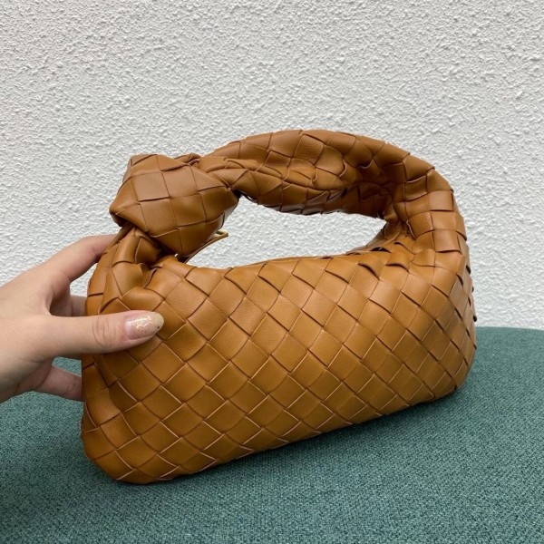 Bottega Veneta Mini BV Jodie Bag In Sandalwood Woven Leather Replica