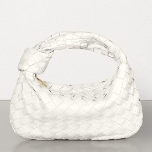 Bottega Veneta Mini BV Jodie Bag In White Woven Leather Replica