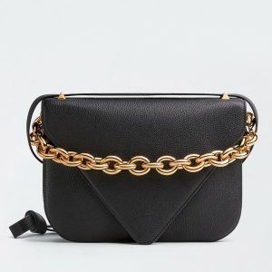 Bottega Veneta Mount Medium Envelope Bag In Black Leather Replica