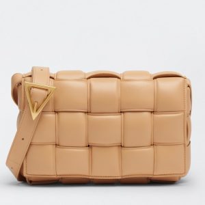 Bottega Veneta Padded Cassette Bag In Almond Lambskin Replica