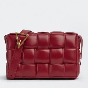 Bottega Veneta Padded Cassette Bag In Dard Red Lambskin Replica