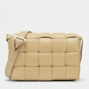 Bottega Veneta Padded Cassette Bag In Porridge Lambskin Replica