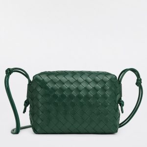 Bottega Veneta Small Loop Bag In Raintree Intrecciato Lambskin Replica