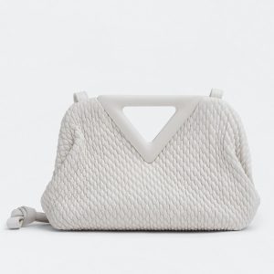 Bottega Veneta Small Point Bag In White Quilted Leather Replica