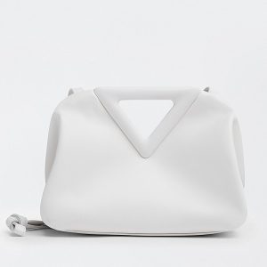 Bottega Veneta Small Point Top Handle Bag In White Leather Replica