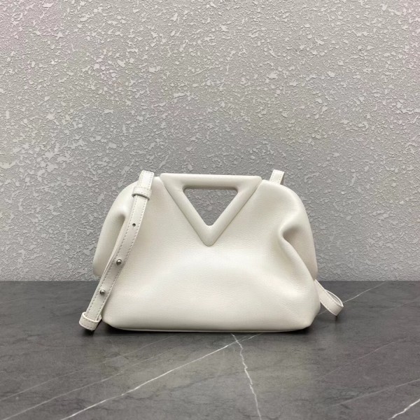 Bottega Veneta Small Point Top Handle Bag In White Leather Replica