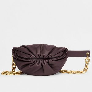 Bottega Veneta The Belt Chain Pouch In Grape Nappa Leather Replica