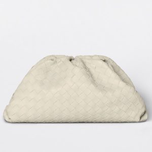 Bottega Veneta The Pouch Clutch In Plaster Intrecciato Leather Replica