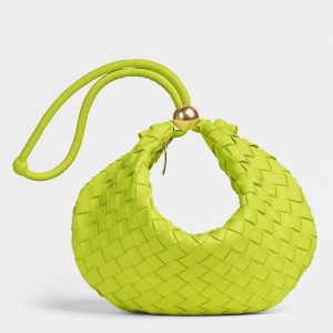 Bottega Veneta Turn Bag In Acid Kiwi Intrecciato Lambskin Replica