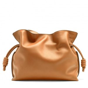 Loewe Flamenco Clutch In Brown Nappa Leather Replica