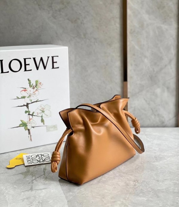 Loewe Flamenco Mini Clutch In Brown Nappa Leather Replica