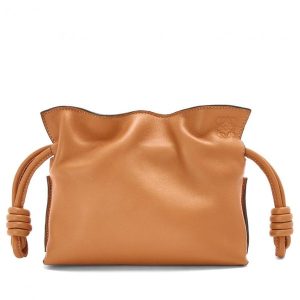 Loewe Flamenco Nano Clutch In Brown Nappa Leather Replica