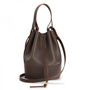 Loewe Medium Balloon Bucket Bag In Taupe Calfskin Replica