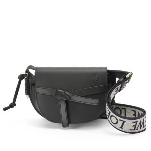 Loewe Mini Gate Dual Bag In Black Calfskin Replica