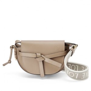 Loewe Mini Gate Dual Bag In Sand Calfskin Replica