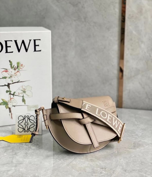 Loewe Mini Gate Dual Bag In Sand Calfskin Replica