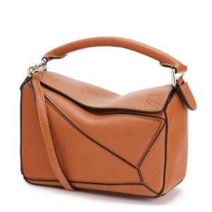 Loewe Mini Puzzle Bag In Brown Calfskin Leather Replica