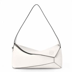 Loewe Puzzle Hobo Bag In White Nappa Calfskin Replica