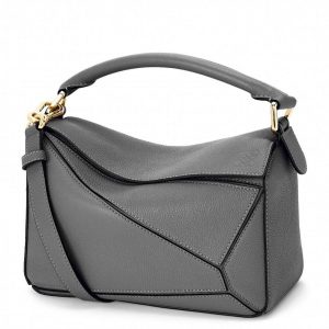 Loewe Puzzle Small Bag In Asphalt Grey Grained Leather Replica