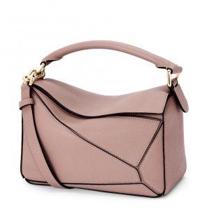 Loewe Puzzle Small Bag In Dark Blush Grained Leather Replica