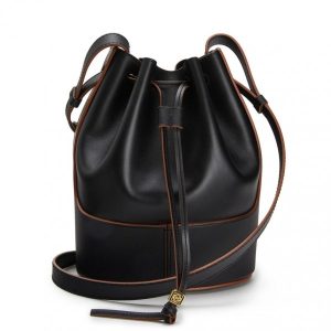 Loewe Small Balloon Bucket Bag In Black Calfskin Replica