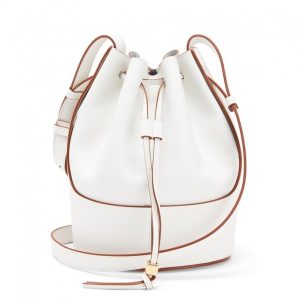 Loewe Small Balloon Bucket Bag In White Calfskin Replica