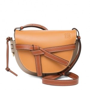 Loewe Small Gate Bag In Amber Grey Soft Calfskin Replica1