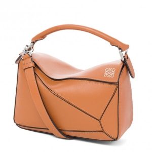 Loewe Small Puzzle Bag In Brown Calfskin Leather Replica