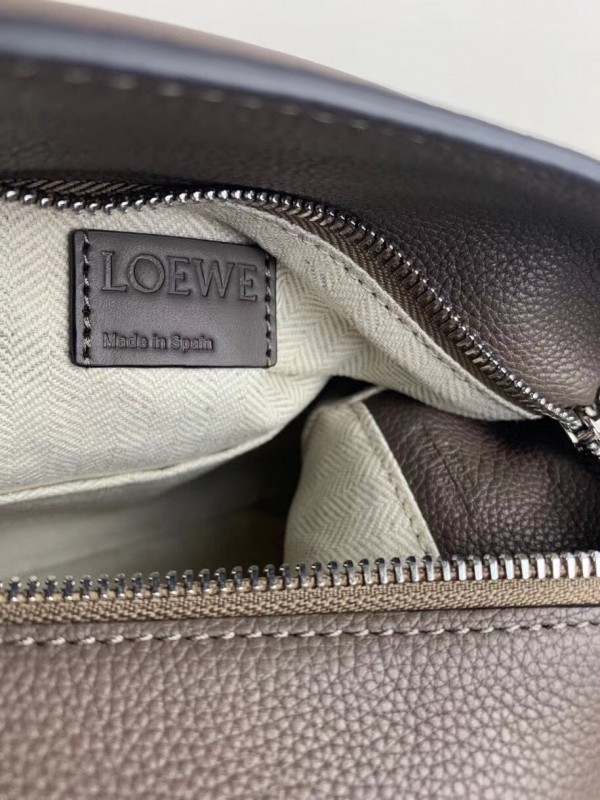 Loewe Small Puzzle Bag In Dark Taupe Grained Calfskin Replica