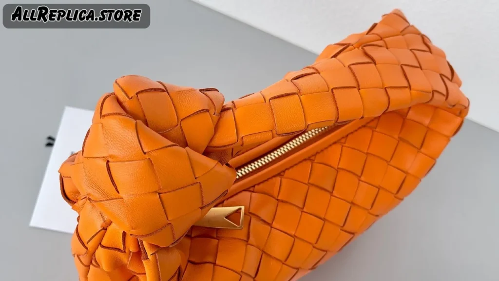 Bottega Veneta Bag In Orange Intrecciato Lambskin