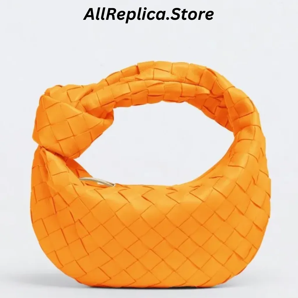 Bottega Veneta Jodie Mini Bag In Orange Intrecciato Lambskin