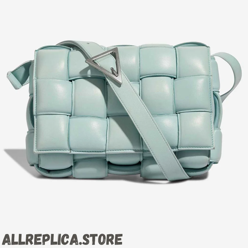 Bottega Veneta Cassette Bag In Teal Washed Intrecciato Lambskin